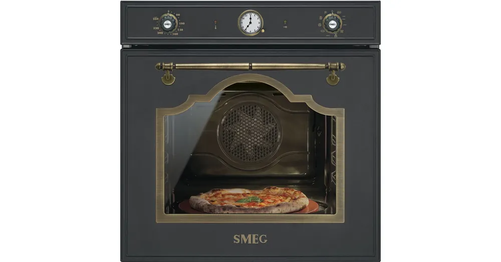 SMEG PIROLITIKUS HŐLÉGKEVERÉSES SÜTŐ, Cortina design, 60 cm, analóg, antracit Kedvezményes ár