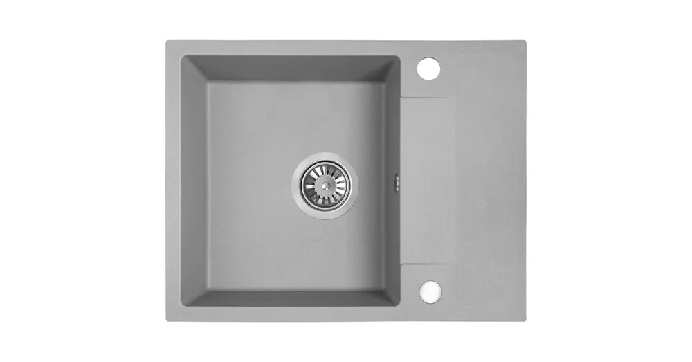 RIO 1CS egymedence csepptálcás gránit szürke mosogató szifonnal, 76x44x17,5 cm Outlet
