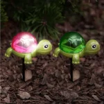 Leszúrható szolár - teknősbéka - fehér LED - 10 x 6 x 15 cm Népszerű