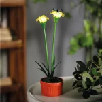 Szolár színes virág - 8 x 8 x 32 cm - 10 melegfehér LED - sárga Árengedmény
