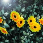 Szolár fényfüzér - virág - 2 m - 20 melegfehér LED Ajánlat