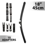 Vedd meg online Ablaktörlő 18"/45 cm - 10 db adapterrel