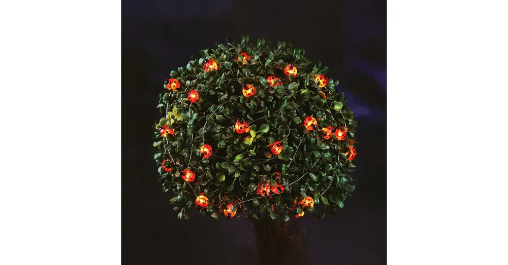 Szolár LED fényfüzér - katicabogár - 2,4 m - 25 LED - melegfehér Gyors kiszállítás