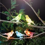 Szolár fényfüzér - madárka, csipeszes - 80 cm - 5 színes, RGB LED Olcsó