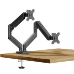 Monitor&TV tartókonzol - dupla karos, teleszkópos - asztallapra rögzíthető - 45 cm, 32" Nézd meg most