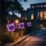Népszerű Leszúrható szolár pillangó - lila - 13 x 6,5 x 35 cm - melegfehér + színes LED