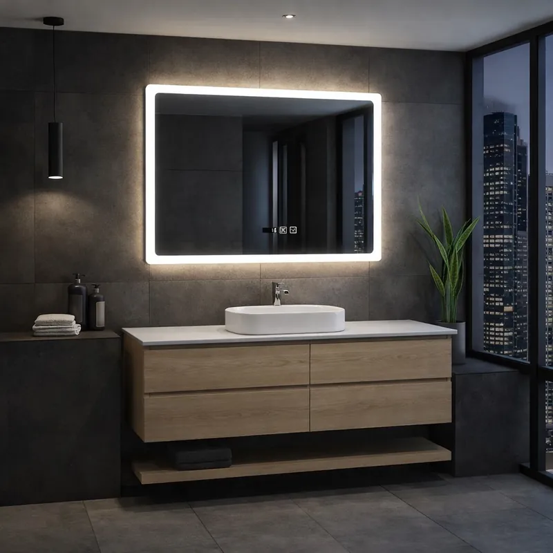 Inspiro Design, Biscano Smart szögletes téglalap forma, okos tükör, keretvilágítással, 36W, 80×70 cm Rendeld meg most