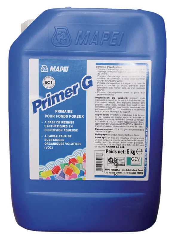 Olcsóbb Alapozó, Mapei, Primer G, aljzatkiegyenlítő és csemperagasztó alá, 5 kg