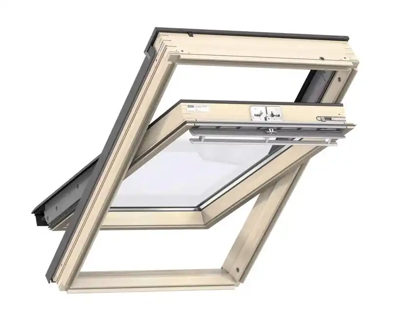Végkiárusítás Velux, Tetőablak, GGL MK08 3068, lakkozott fa, 3-rétegű üveg, 78x140 cm