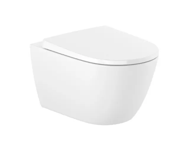 Végkiárusítás WC, Roca, Ona, fali, rimless (perem nélküli), mélyöblítésű