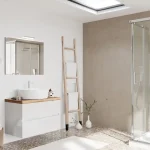 Expressz kézbesítés S-Due, City 80, fürdőszoba bútor pulttal 80 cm, tükör 80x60 cm, 2 fiókos, lámpa, fehér