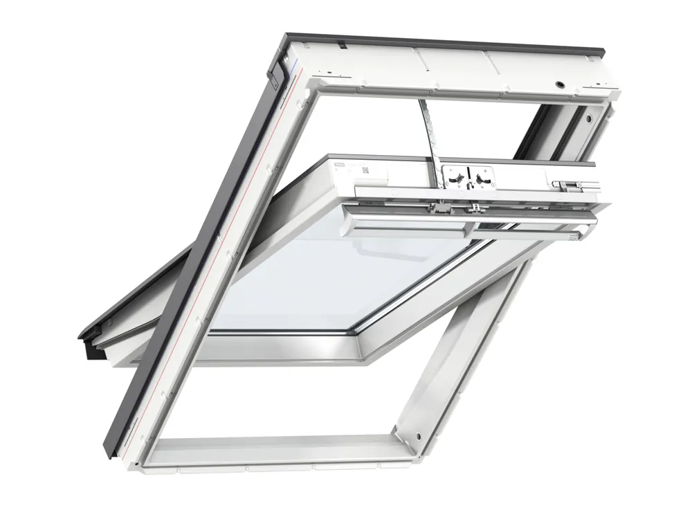 Velux, Elektromos tetőtéri ablak, GGU FK04 007021, 2-rétegű üveg, műanyag bavonat fa maggal, 66x98 cm Olcsó
