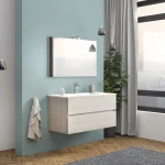 Szuper akció S-Due, Easy fürdőszoba bútor 100 cm, tükör 80x60 cm,LED világítás, szürkés tölgy, 101x117x46 EASY100/RG