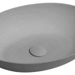 Újdonság Mosdó, Sapho, FORMIGO FG029, beton, világos szürke színű, 60 cm