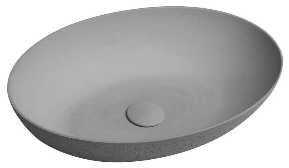 Újdonság Mosdó, Sapho, FORMIGO FG029, beton, világos szürke színű, 60 cm