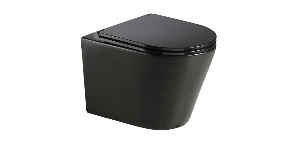 WC, Wellis, Clement Black WF00070, fali, rimless (perem nélküli), mélyöblítésű, fekete színű Bestseller