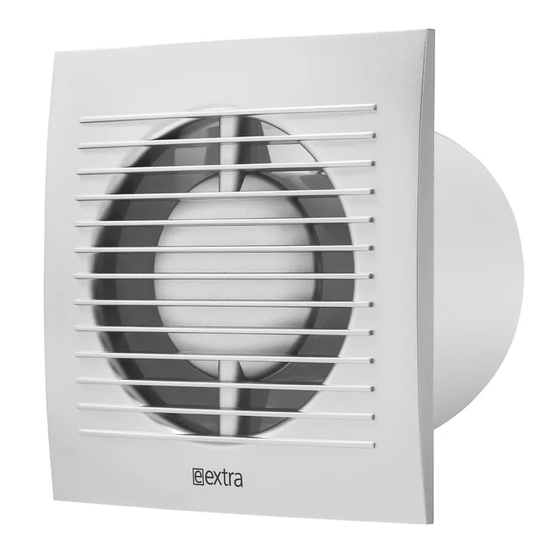 E-EXTRA Elszívó ventilátor EE100HTS, ezüst, időzítő/páraérzékelő, NA100mm, 100m3/h, négyzet alakú Kedvezmény