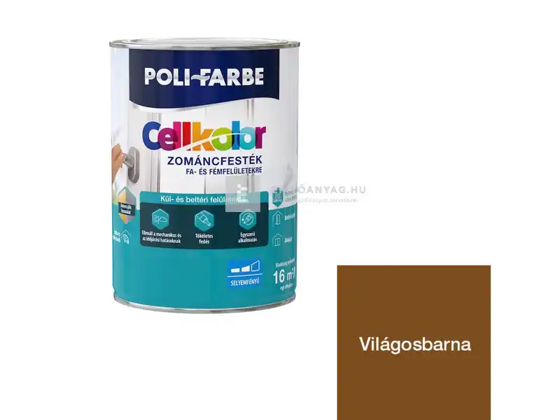 Legnépszerűbb Poli-Farbe Cellkolor selyemfényű zománcfesték világosbarna 5 l