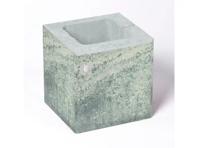 Leier Modern kerítéskő félkő natúr, satírozott füstantracit 20x20x20 cm Csak ma