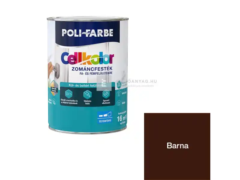 Poli-Farbe Cellkolor selyemfényű zománcfesték barna 0,4 l Rendeld meg most