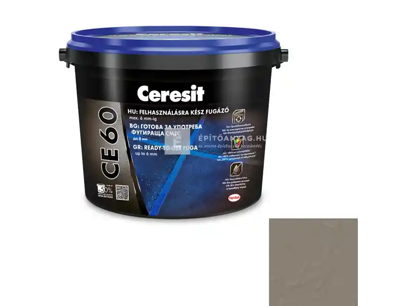 Akció Henkel Ceresit CE 60 felhasználásra kész fugázó cementszürke 2 kg