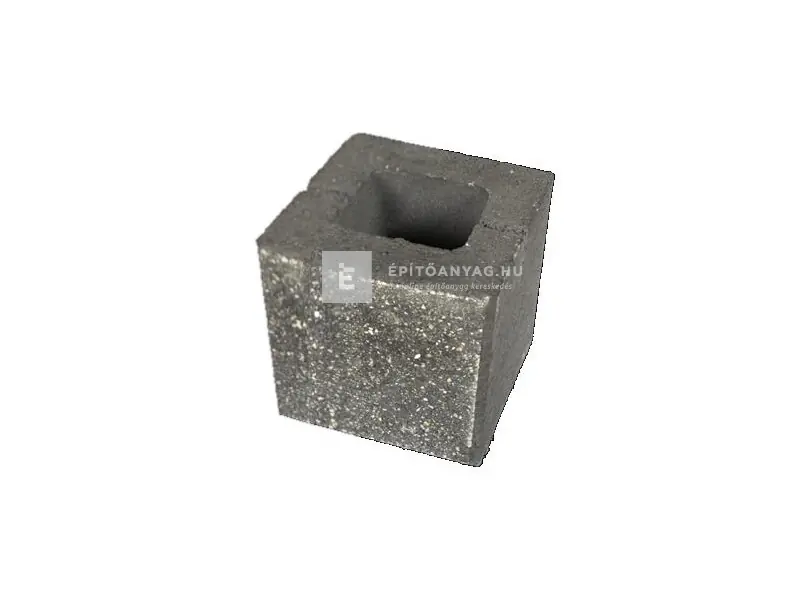 újHÁZ Architektura kerítéskő félkő carbon 20x20x20 cm Alacsony ár