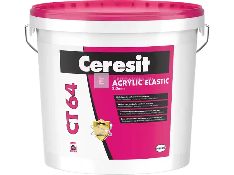 Henkel Ceresit CT 64 Elastic akril vékonyvakolat, dörzsölt 2 mm fehér 25 kg Exkluzív ajánlat