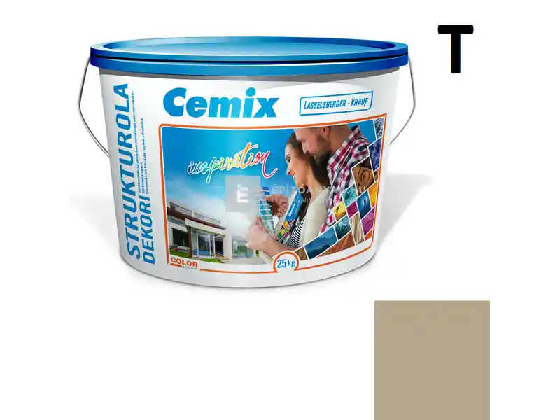 Nézd meg most Cemix 2704 StrukturOLA Dekor diszperziós vékonyvakolat, kapart 2 mm 4939 brown 25 kg