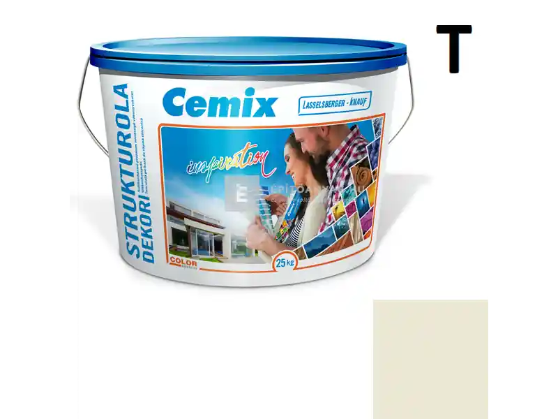 Nézd meg most Cemix 2704 StrukturOLA Dekor diszperziós vékonyvakolat, dörzsölt 2 mm 4201 cream 25 kg