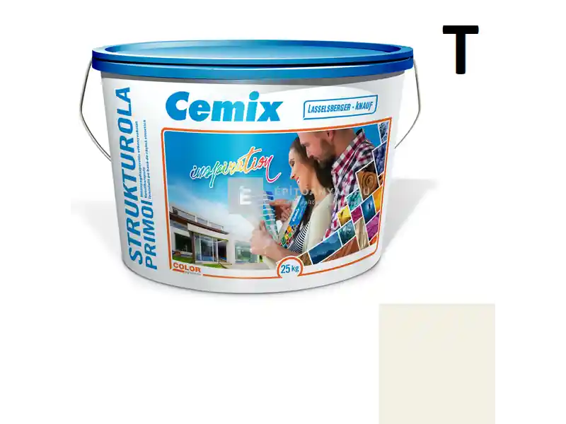 Vásárlói kedvenc Cemix 2703 StrukturOLA Primo diszperziós vékonyvakolat, kapart 1,5 mm 4111 cream 25 kg