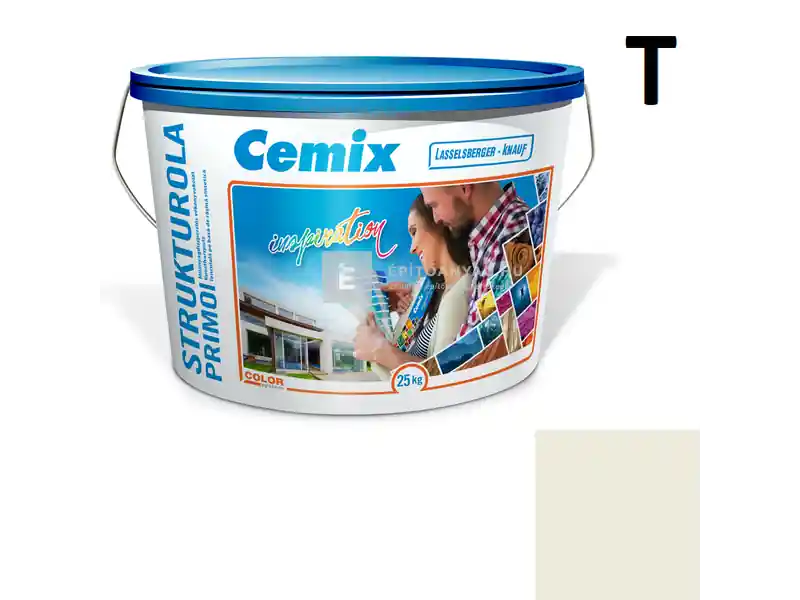 Cemix 2703 StrukturOLA Primo diszperziós vékonyvakolat, kapart 1,5 mm 4191 cream 25 kg Kiárusítás