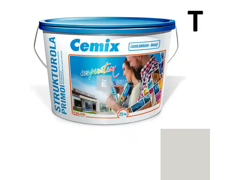 Bestseller Cemix 2703 StrukturOLA Primo diszperziós vékonyvakolat, kapart 1,5 mm 5345 rock 25 kg