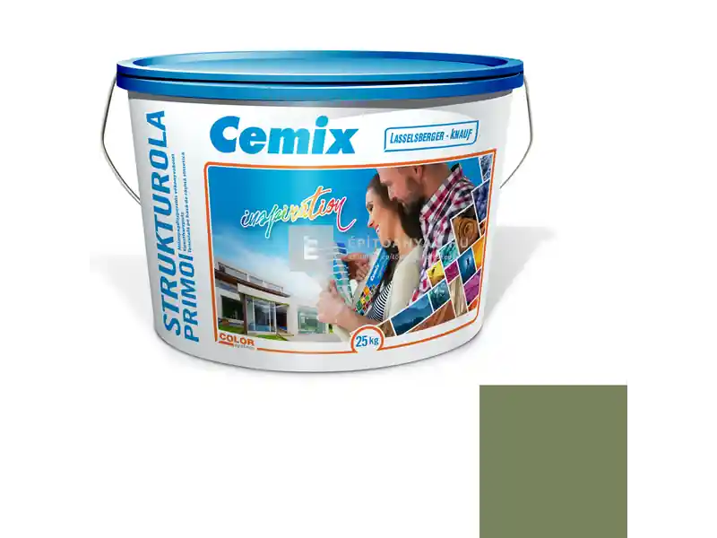 Cemix 2703 StrukturOLA Primo diszperziós vékonyvakolat, kapart 1,5 mm 6549 intense 25 kg Expressz szállítás