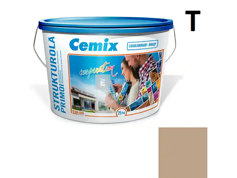 Cemix 2703 StrukturOLA Primo diszperziós vékonyvakolat, dörzsölt 2 mm 4915 brown 25 kg Árengedmény