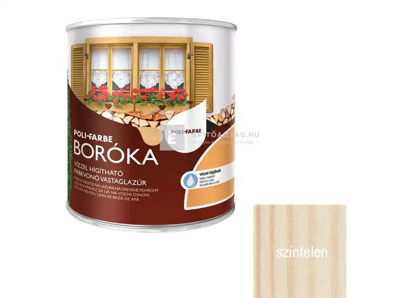 Poli-Farbe Boróka vízzel hígítható vastaglazúr színtelen 2,5 l Legkelendőbb