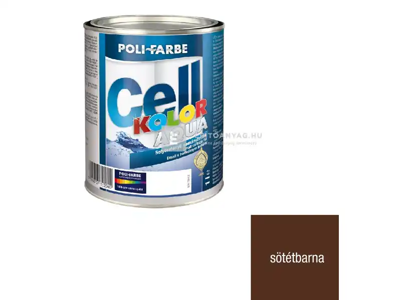 Poli-Farbe Cellkolor Aqua selyemfényű zománcfesték sötétbarna 1 l Szezonális akció