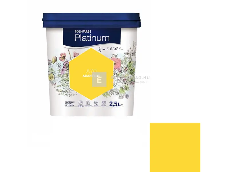 Poli-Farbe Platinum beltéri falfesték A70 aranyeső 2,5 l Expressz szállítás
