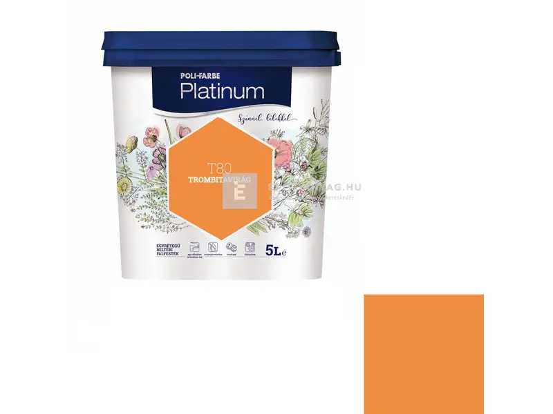 Poli-Farbe Platinum beltéri falfesték T80 trombitavirág 5 l Akciós ár