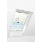 Outlet Roto Designo ZRS R4/R7 74x98 cm, világosbézs fényszűrő kampós roló, fehér profilokkal