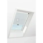 Gyors kiszállítás Roto Designo ZRV R4/R7 74x118 cm, világosszürke fényzáró roló, fehér profilokkal