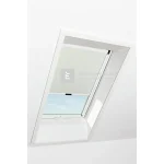 Roto Designo ZRV R4/R7 74x118 cm, világos bézs fényzáró roló, fehér profilokkal Ne maradj le