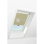 Roto Designo ZRV R6/R8 74x140 cm, sötét bézs fényzáró roló, fehér profilokkal Szuper akció