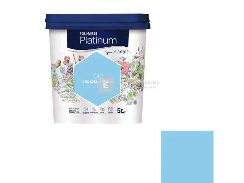 Poli-Farbe Platinum beltéri falfesték K40 kék szellőrózsa 5 l Gyors szállítás