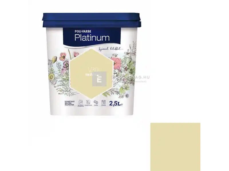 Biztonságos fizetés Poli-Farbe Platinum beltéri falfesték V30 vasvirág 2,5 l