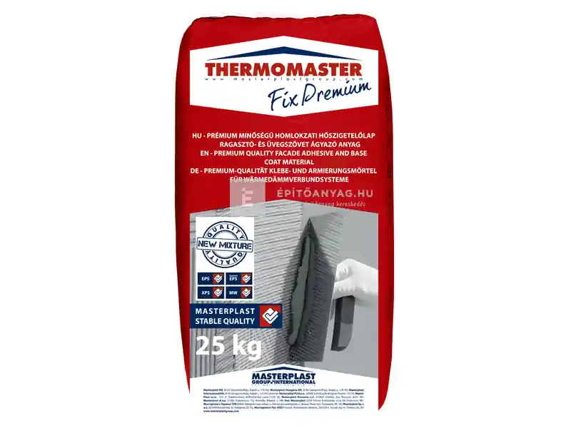 Masterplast Thermomaster Fix Premium homlokzati ragasztó- és ágyazóhabarcs 25 kg Azonnali szállítás