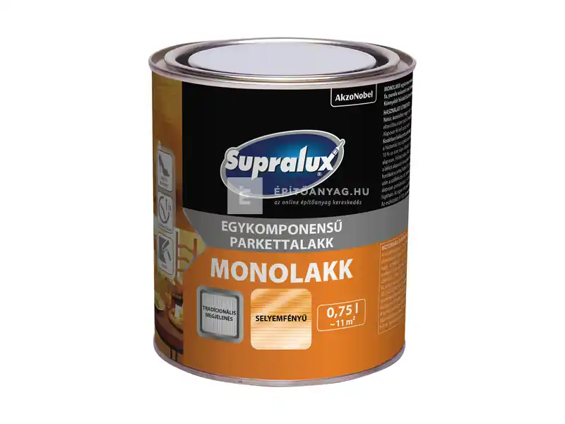 Supralux Monolakk egykomponensű parkettalakk selyemfényű 0,75 l Kedvezmény
