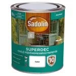 Különleges ajánlat Sadolin Superdec vizesbázisú fafesték selyemfényű fehér 0,75 l