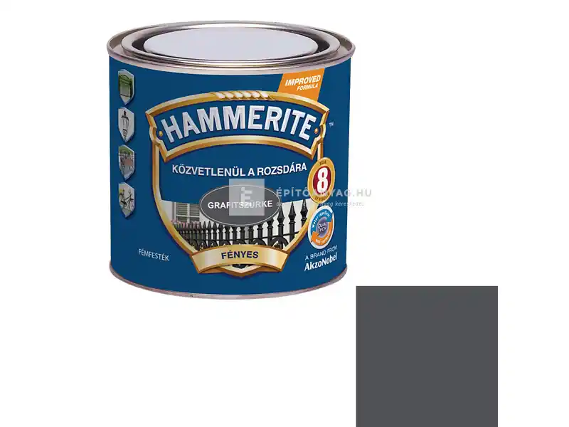 Hammerite Közvetlenül a Rozsdára fényes grafitszürke 0,25 l Expressz szállítás