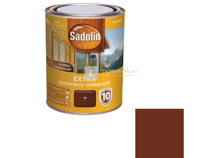 Kedvezmény Sadolin Extra kültéri vastaglazúr selyemfényű teak 0,75 l
