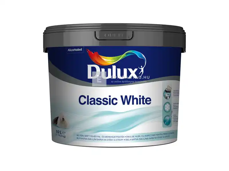 Dulux Classic White matt beltéri falfesték fehér 10 l Rendeld meg most